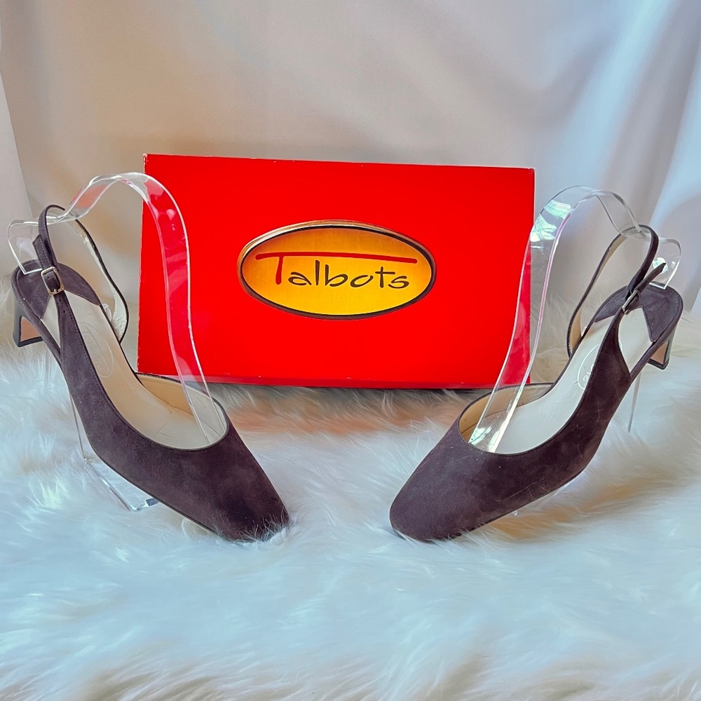 NEW -Talbots - Payton Brown Suede Slingback Pumps - Picture 2 of 5